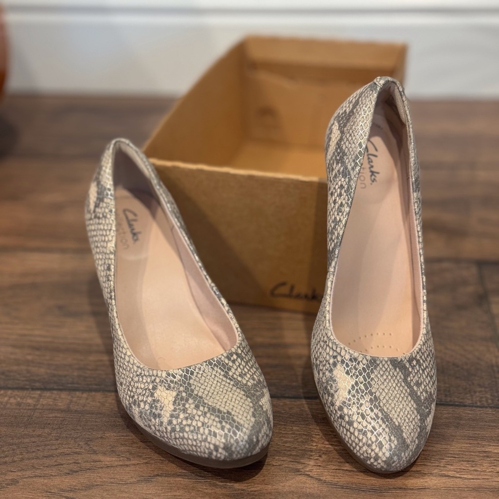 Clarks Snakeskin Patterned Women's Heels